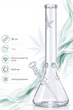 Бонг стеклянный Leaf Beaker Лиф Бикер 35 см 1 литр бульбуляторс турбо кикером и шипами для льда и функцией ice-holder - изображение 3