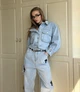 Джинсы с разрезом сбоку и с крестами - Classyme - L - Синий - (10je-3je) - изображение 7