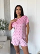 Жіноча велюрова піжама з дрібним принтом (футболка+шорти) Uaclothes 50-52 Рожевий (like39035-194711358) - изображение 2