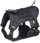 Шлея для собак Vest, тактичний жилет з ручкою і системою MOLLE, чорний L (132L-BLACK) - зображення 1