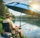 Туристична парасолька 210см Синя з чохлом восьмикутна з міцної водовідштовхувальної тканини - изображение 5