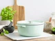 Каструля чавунна з кришкою KitchenAid 22 см 3,3 л колір фісташковий (CC007433-001) - зображення 5