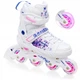 Раздвижные детские ролики Raven Meia White/Pink LED размер 35-38 (nkx459) - изображение 1