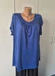 Футболка жіноча вільна з ґудзиками на декольте G&N Синя 22268 4XL (58-60) - зображення 5