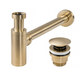 Сифон для раковины REA BRUSHED GOLD универсальный + CLICK-CLACK - изображение 1