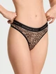 Жіночі трусики стрінги Victoria's Secret Exploded Logo Cotton Thong Panty S (Леопард) - изображение 1