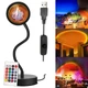 Проекционная лампа гибкая с пультом, от USB, Sunset RGB - изображение 1
