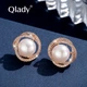 Серьги-гвоздики Qlady с пресноводным жемчугом для женщин, элегантные и роскошные серебряные серьги-иглы, модные и стильные серьги класса люкс 2026 года, подарок на день рождения. - изображение 6