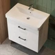 Тумба Devit Urbanis 454060W 60 см з раковиною та чорними ручками, біла - изображение 1