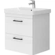 Тумба Devit Urbanis 454060W 60 см з раковиною та чорними ручками, біла - изображение 2