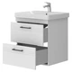 Тумба Devit Urbanis 454060W 60 см з раковиною та чорними ручками, біла - изображение 3