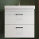 Тумба Devit Urbanis 454060W 60 см з раковиною та чорними ручками, біла - изображение 9
