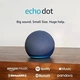 Cмарт колонка Amazon Echo Dot 5th Generation (Deep Sea Blue) Английский / Испанский, умная акустика - изображение 3