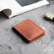 Кожаный зажим для денег Magneto Cognac на магните, тонкий коньячный кошелек из натуральной кожи Crazy Horse, картхолдер, 11х8.2х1 см - изображение 3