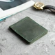 Кожаный зажим для денег Magneto Green на магните, тонкий зеленый кошелек из натуральной кожи Crazy Horse, картхолдер, 11х8.2х0.8 см - изображение 5