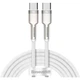 Кабель Baseus Cafule Metal Type-C to Type-C 100W 2m White (CATJK-D02) [71409]. - зображення 1