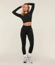 Спортивный топ с рукавами Gymshark b7a2s1c57 M черный (100014203) - изображение 4
