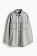 Джинсовая куртка-рубашка оверсайз H&M 1204761013c68 XS серая (100014000) - изображение 1