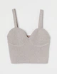 Вязаный кроп топ H&M 1005056003c68 XL серый (100014151) - изображение 1