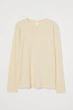 Лонгслів з бавовни H&M 929988005c15 XS жовтий (100013634) - зображення 1