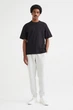 Футболка з бавовни Loose fit H&M 608945002c68 S чорна (100014427) - зображення 4