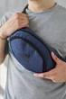 Бананка мужская Adidas синяя, сумка бананка через плечо мужская с черным логотипом - изображение 3