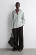 Сорочка жіноча COS rounded pima cotton shirt 1290607005 Eur 38 Світлий зелений - изображение 1