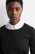 Лонгслів жіночий COS cotton long-sleeved top 1290605003 Eur 36 Чорний - изображение 5