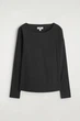 Лонгслів жіночий COS cotton long-sleeved top 1290605003 Eur 36 Чорний - изображение 8
