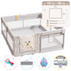 Детский игровой манеж Terrio Teddy M 120×180 см серый для малышей, с пластиковой дверцей, ручками и 60 цветными мячиками - изображение 11