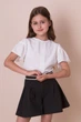 Блузка школьная с коротким рукавом Mevis молочная 5600 146 - изображение 3
