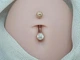 Золотая серьга-пирсинг с фианитами. 360062 - изображение 2