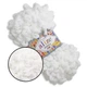 Alize Puffy Fine NEW, Білий №55 плюшева нитка з готовими петлями для в'язання руками пледа, іграшок та балаклави, Алізе Пуффі Файн, Пуфи Алізе Пуфі пр - зображення 1