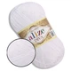 Пряжа Alize Diva (Алізе Діва) Білий №55, літня нитка 100г/350м, мікрофібра для в'язання гачком та спицями - зображення 1