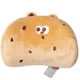Подушка подголовник Cookie Bear мишка ортопедическая наполнитель memory foam велюровый чехол ремень с фастексом на кресло поясничный валик в авто и офис Бежевый - изображение 1