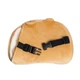 Подушка подголовник Cookie Bear мишка ортопедическая наполнитель memory foam велюровый чехол ремень с фастексом на кресло поясничный валик в авто и офис Бежевый - изображение 4