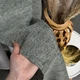 Льняные шторы темно-серого цвета 2шт. 200х260 с белым льняным тюлем 400х260, на люверсах ALBO (2000003537013) - изображение 4