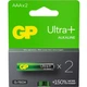 Батарейка Gp AAA LR03 Ultra Plus Alcaline * 2 (24AUP21-SB2 / 4891199218163) - изображение 1