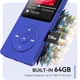 MP3-плеер AGPTEK A02PLT 64 ГБ с Bluetooth 5.3, FM-радио, диктофоном, динамиком, синий - изображение 5