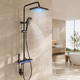 Душ/смеситель Faucet (CRH-8921 многофункциональный с LED ГИДРОЭНЕРГЕТИКОЙ металл / Душевая система с верхним и ручным душем / Душевая система для ванны - изображение 3