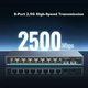 Коммутатор Sanze SZ-TK0802 на 8 портов 2.5G с двумя портами 10G SFP, стальной корпус, для NAS и видеонаблюдения - изображение 4