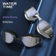 Окуляри для плавання дзеркальні WATERTIME з шапочкою, білі (100099555071) - зображення 5