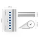 ORICO USB3.2 Док-станція розширення Gen2 Концентратор з алюмінієвого сплаву, спліттер для настільних комп'ютерів та ноутбуків, семипортовий конвертер-хаб M3U7-G2 - зображення 8