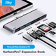Док-станція розширення Isky Microsoft Surface Pro 7, конвертер USB-C, високошвидкісний USB-адаптер передачі даних, кабель-перетворювач HDMI для відеопроекції та дзеркального відображення екрана, планшетний ноутбук із шістьма входами та двома виходами - зображення 5