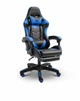 Кресло игровое GAMING CHAIR G-001 с подставкой для ног, цвет черный/синий - изображение 1