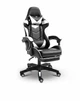 Кресло игровое GAMING CHAIR G-001 с подставкой для ног цвет черный/белый - изображение 1