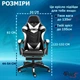 Кресло игровое GAMING CHAIR G-001 с подставкой для ног цвет черный/белый - изображение 10