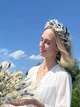 Венок из сухоцветов на голову «Днепровские волны» к фестивалю «Вырий» 22*22*7 см - изображение 1