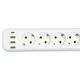 Мережевий фільтр-подовжувач 5 розеток 3xUSB-A 1xUSB-C 5м білий HP-5-43 - зображення 4