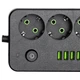 Мережевий фільтр-подовжувач 5 розеток 4xUSB-A 1xUSB-C 3м чорний HP-5-50 - изображение 4
